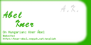 abel kner business card