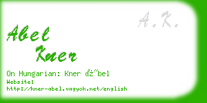 abel kner business card